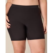 Playtex Light Womens Shapewear Shorts, Anti Chafe, Moisture Wicking, 7" Dressed In Black M