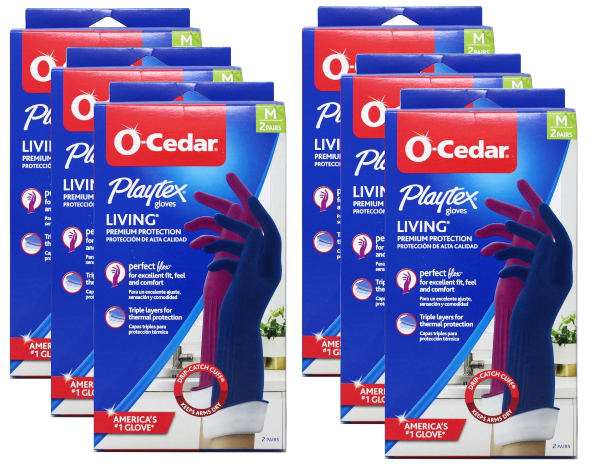 Playtex Living Gloves, Reusable Cleaning Gloves, Size Medium, 2 Pairs - 6 Pack