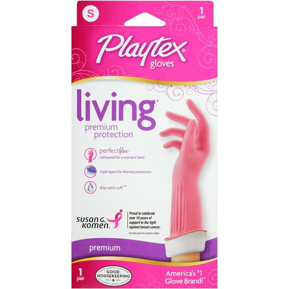 Playtex Living Reusable Gloves With Drip-catch Cuff Small, 1 Pair