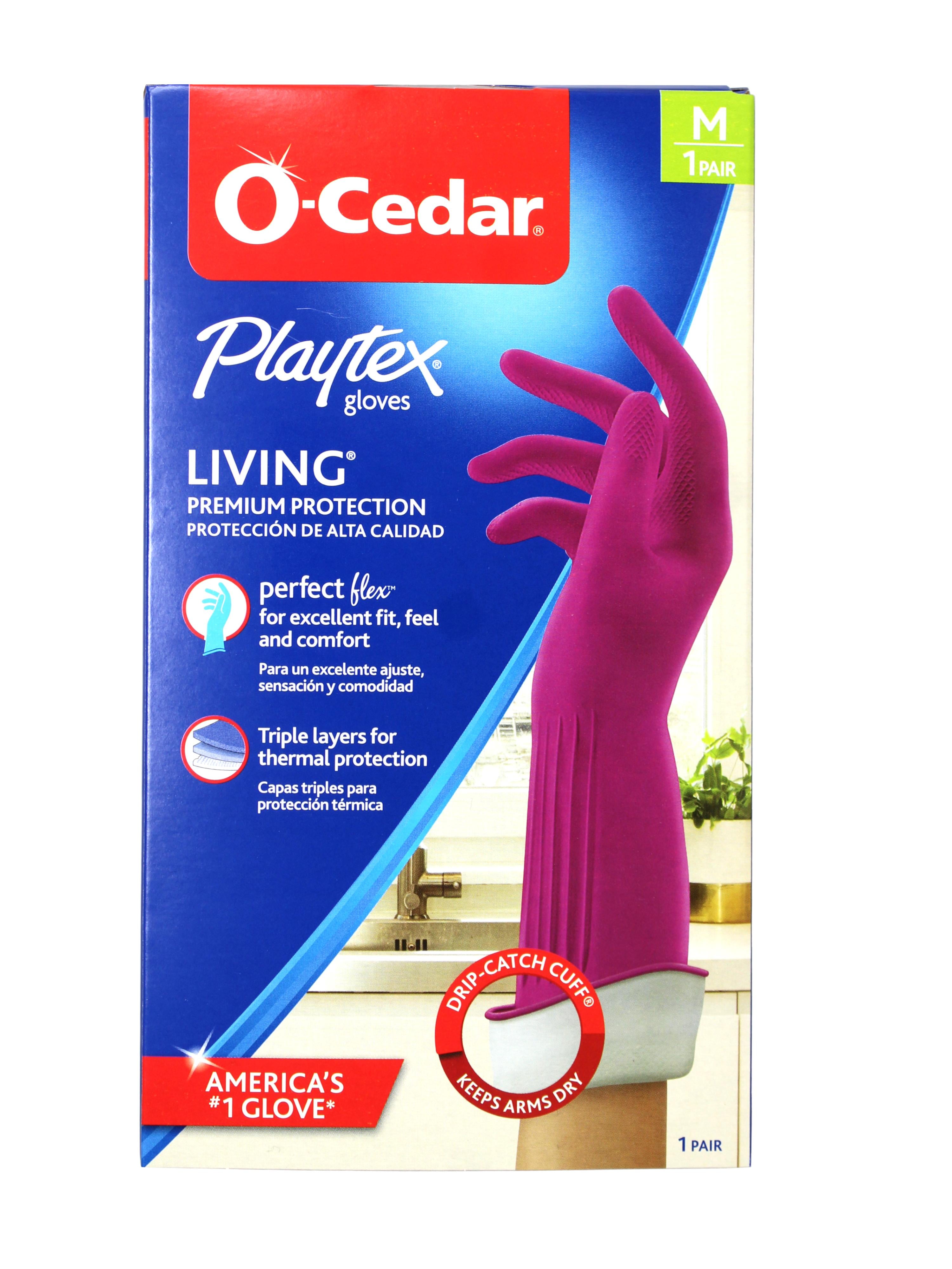 6 Pack - O-Cedar Playtex Gloves Living Reuseable Rubber Cleaning Gloves, Premium Protection, Size - Medium (1 Pair)