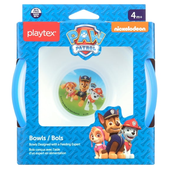 Playtex Mealtime Paw Patrol Bowls for Boys, 3 pack