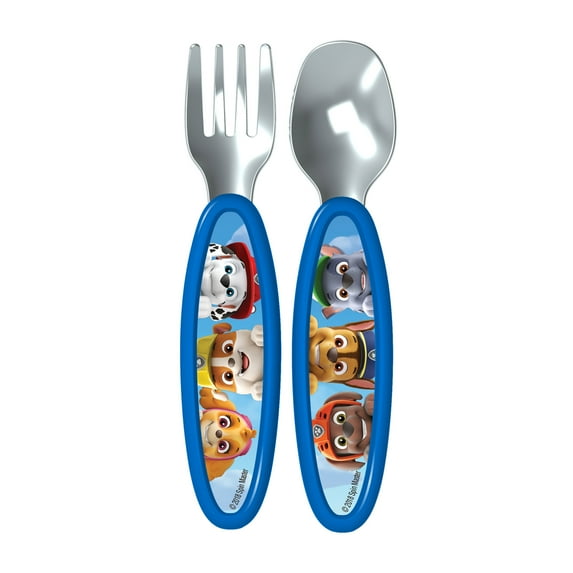 Playtex Mealtime Paw Patrol Boys Toddler Utensils, 1 Fork & 1 Spoon
