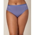 thumbnail image 1 of Playtex Microfiber High-Cut Underwear Pack, Moisture-Wicking, 3-Pack  Chateau Blue/Silver Satin Botanical Print/Future Lavender M Women's, 1 of 4