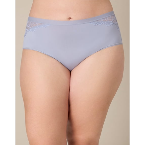 Playtex Microfiber Hipster Underwear Pack, Full Coverage, Moisture-Wicking, 3-Pack Silvrsatn/Silvrsatn/Silvrsatn 5XL Women's