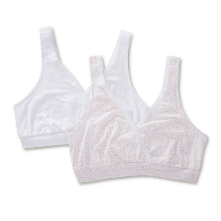 Playtex Nursing Pullover Wirefree Sleep Bra, 2-Pack White Small Floral  Print/Gentle Peach XL Women's 