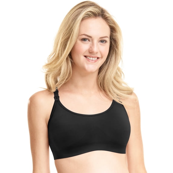 Playtex Nursing Seamless Racerback Wirefree Crop Bra Black 3XL Women's