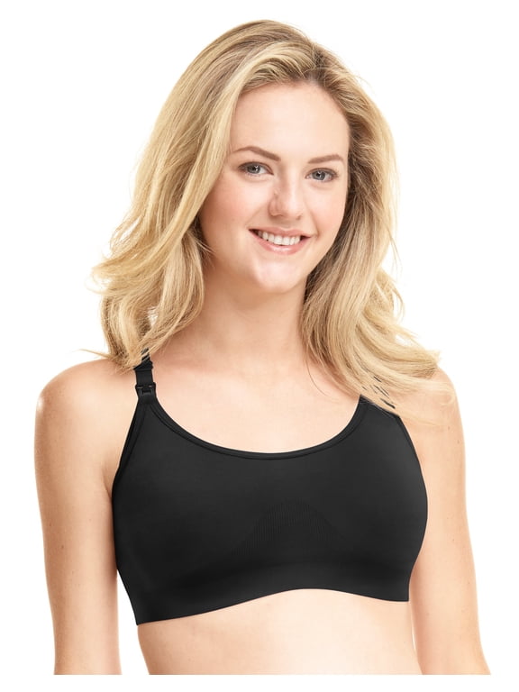 Nursing Seamless Racerback Wirefree Crop Bra Black 3XL Women's
