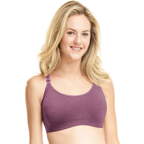 Playtex Nursing Seamless Racerback Wirefree Crop Bra Greenhouse Lavender Heather XL Women's