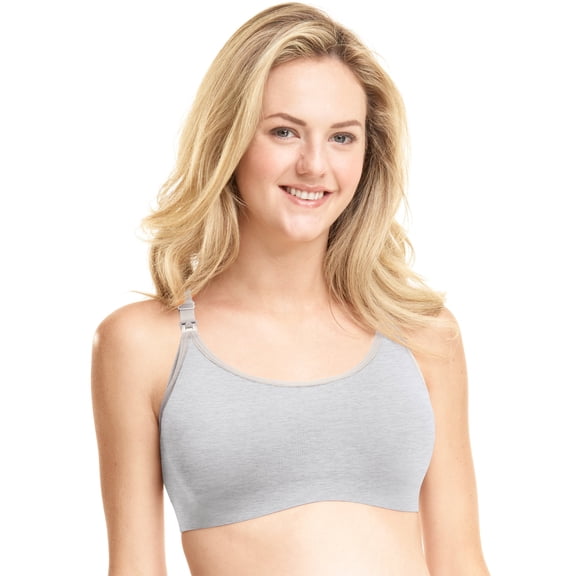 Playtex Nursing Seamless Racerback Wirefree Crop Bra Heather Marle 2XL Women's