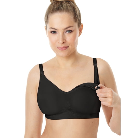 Playtex Nursing Seamless Wirefree Bra with Cool Comfort® Fabric Black XS Women's