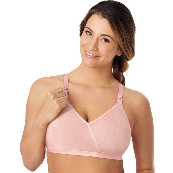 Playtex Nursing Seamless Wirefree Bra with Shaping Foam Cups Hush Pink Heather 2XL Women's