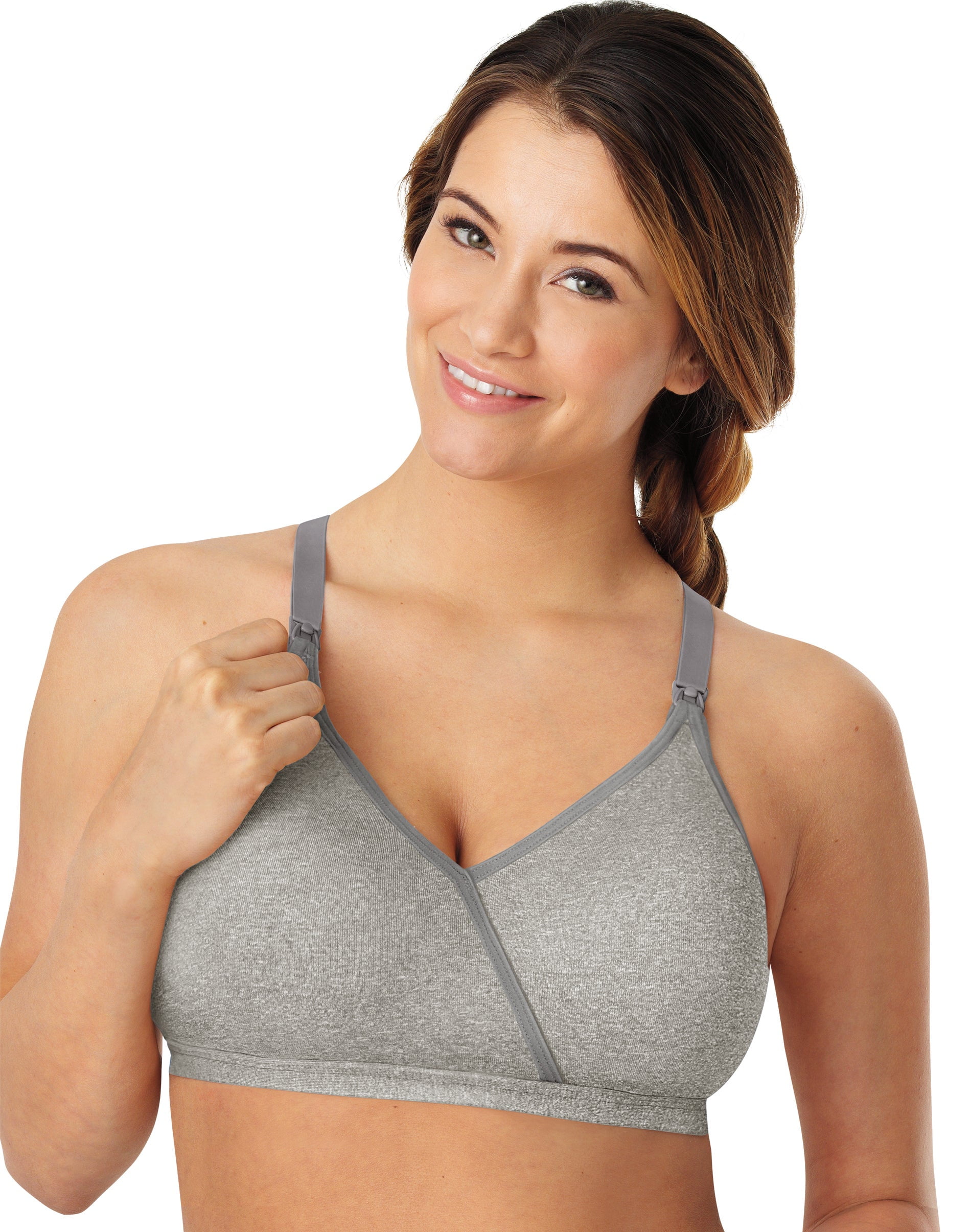 Playtex Nursing Seamless Wirefree Bra with Shaping Foam Cups Hush Pink  Heather L Women's 