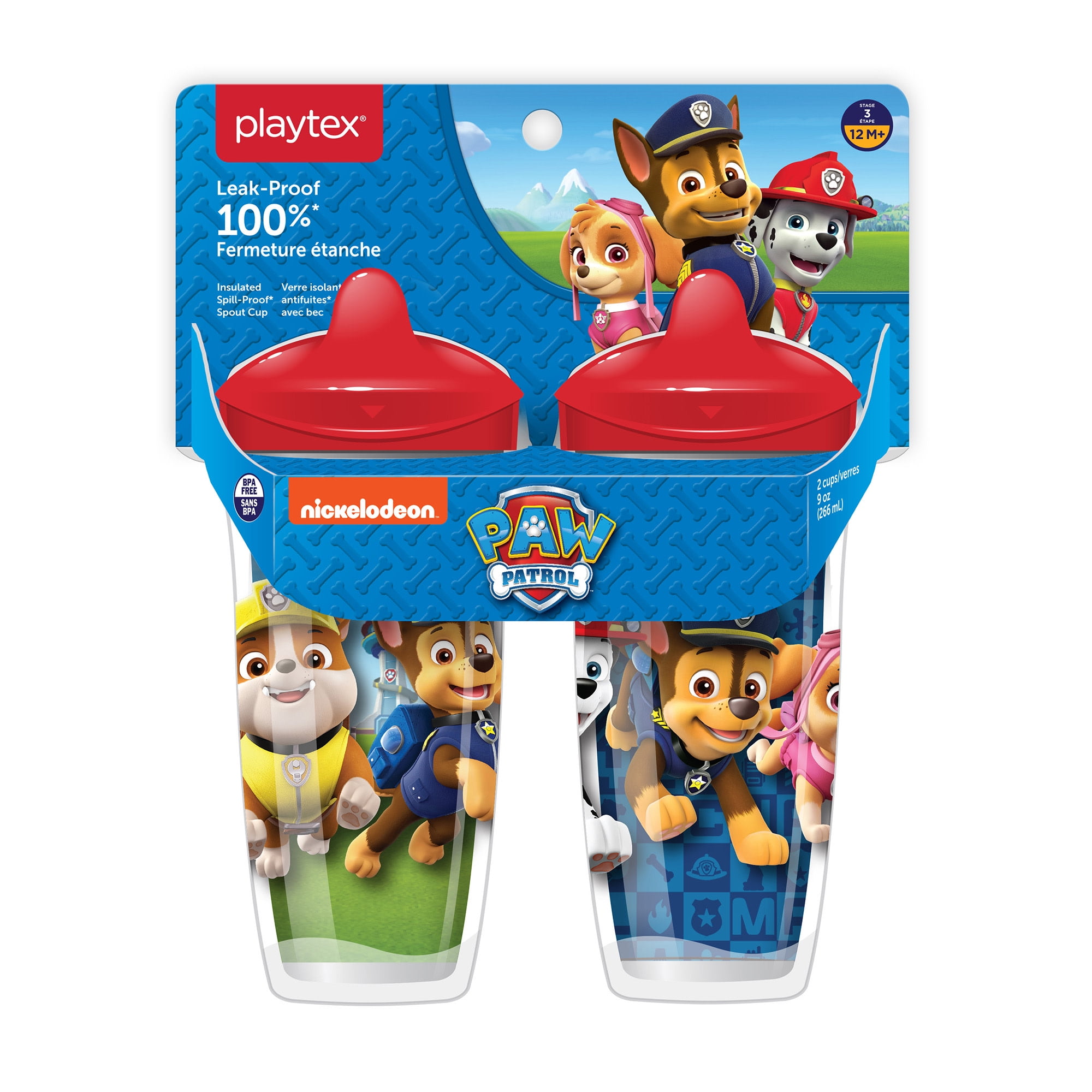 Paw Patrol Pink Sippy Cup - Toddler Drink Sipper - Skye, Rubble, Marshall