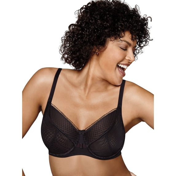 Playtex Secrets Amazing Shape Unlined Balconette Underwire Bra Black 42DD Women's