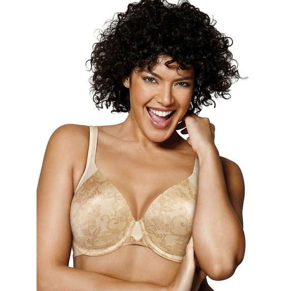 Playtex Secrets Incredibly Smooth T-Shirt Underwire Bra Light Beige/Nude Lace Print 42DDD Women's