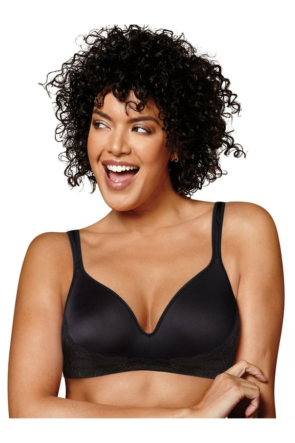 Secrets Side Smoothing Wirefree Bra Black 38C Women's