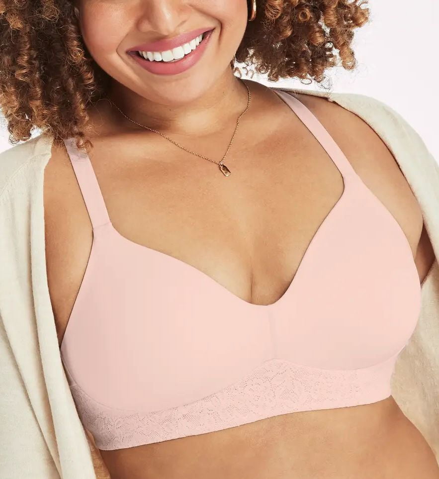Silverts 189300205 Soft Comfy Wire-Free D to DD Cup Size Sleep & Lounge  Bra, Cream - Extra Large
