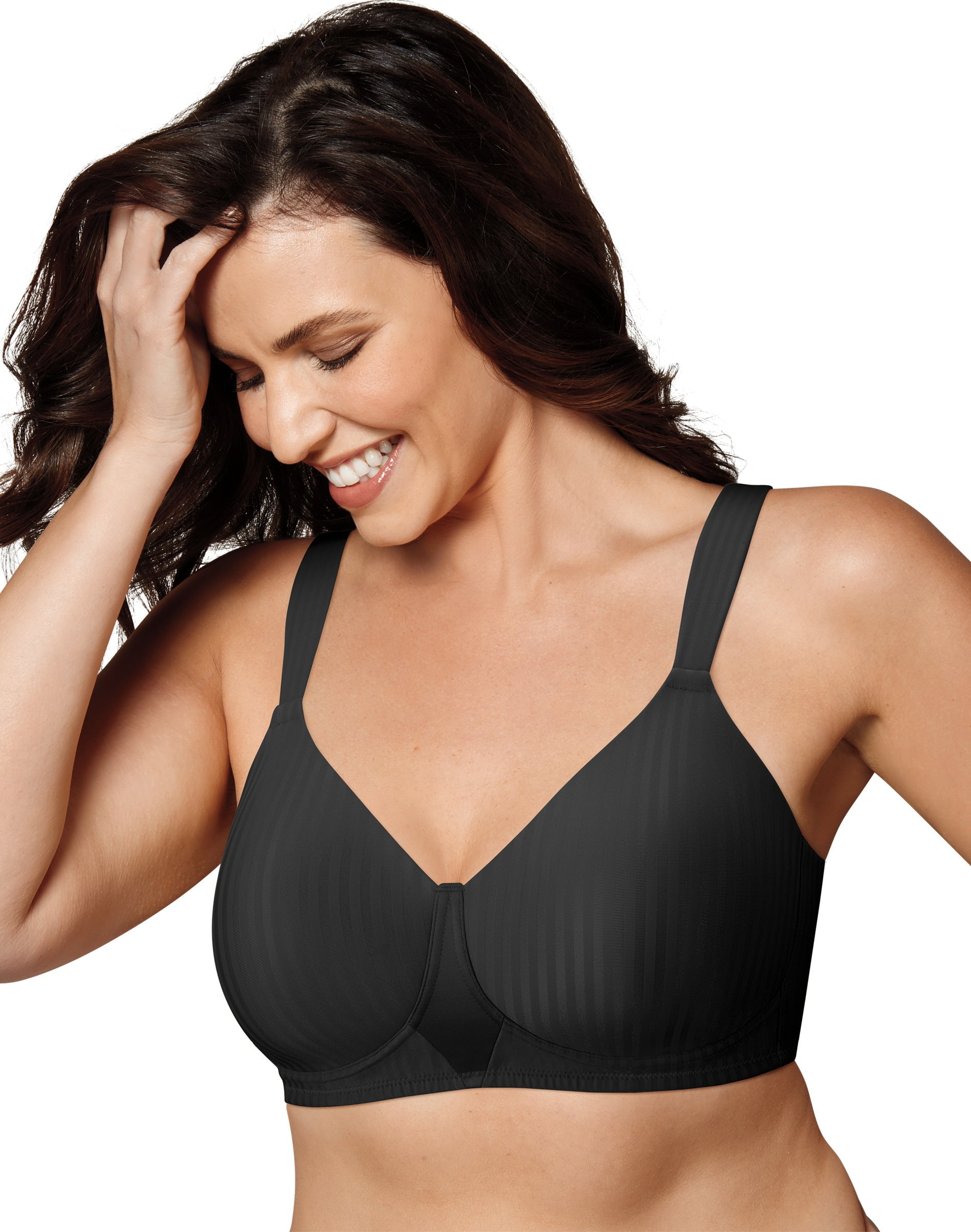 Playtex Women's Bounce Control, Coverage Convertible Wireless T-Shirt,  Full-Support Wirefree Bra, Black, 36C at  Women's Clothing store