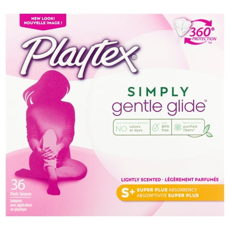 Playtex Simply Gentle Glide Tampons, Scented, Super Plus, 36 Ct