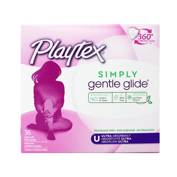 Playtex Simply Gentle Glide Tampons, Unscented, Ultra, 36 Ct
