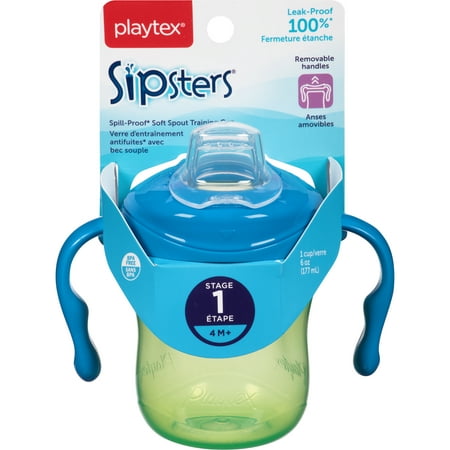 Playtex Sipsters Stage 1 Spout Trainer Sippy Cup, 6 Oz (Color May Vary)
