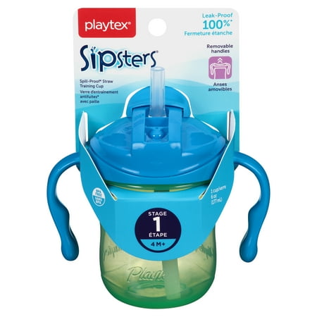 Playtex Sipsters Stage 1 Straw Trainer Sippy Cup, 6 Oz (Color May Vary)