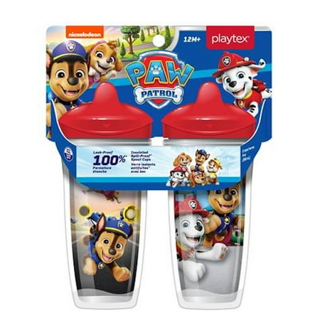 Playtex Sipsters Stage 3 Paw Patrol, Boys Insulated Spout Sippy Cups, Blue, 9 oz, 2 Pack
