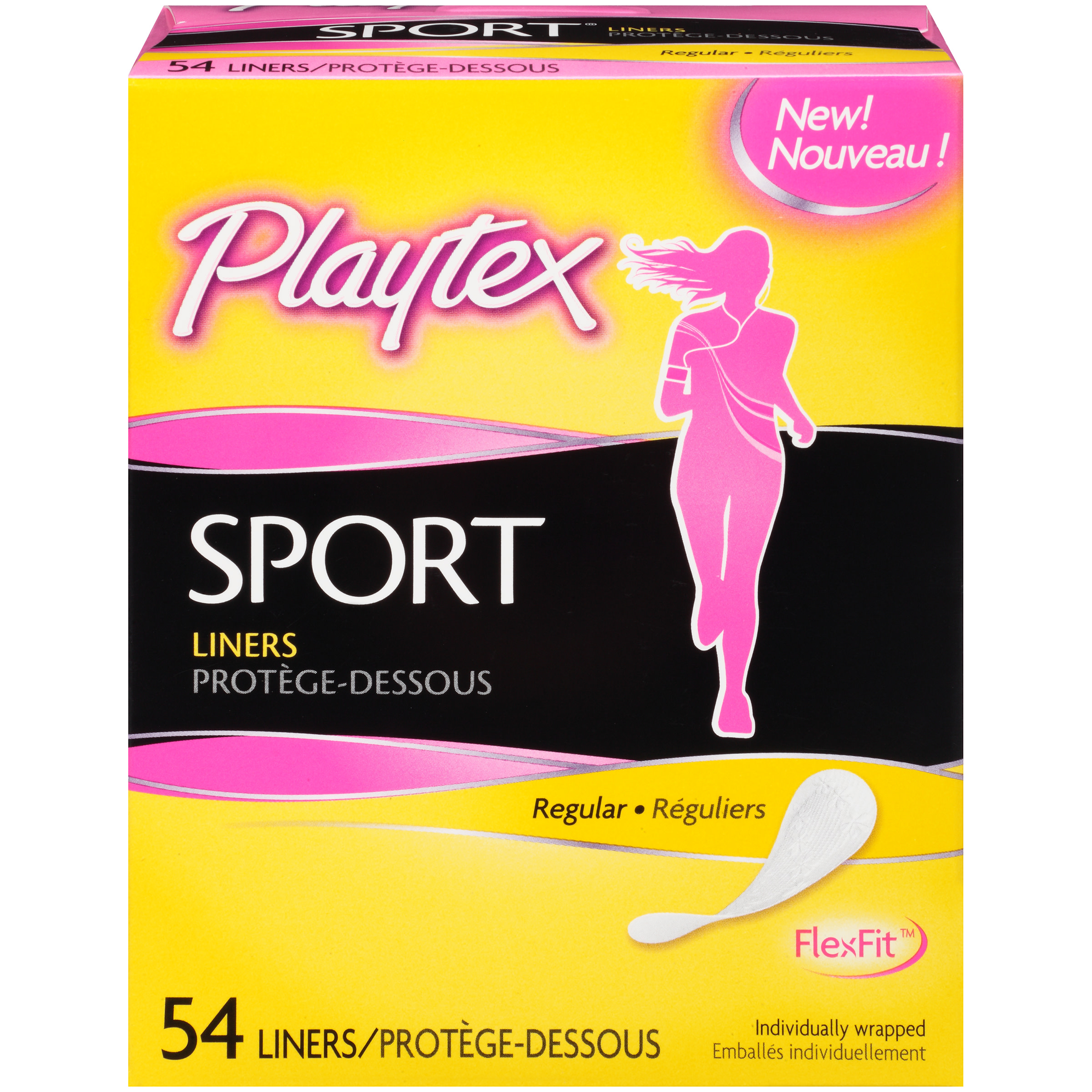 Playtex Sport Body Shaped Liners Regular Absorbency - 54 Count - image 1 of 4