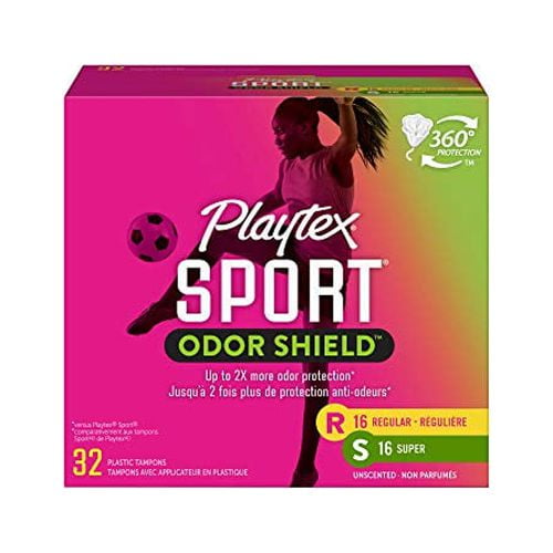 Playtex Sport Fresh Balance Tampons with Odor Shield Technology, Regular and Super MultiPack