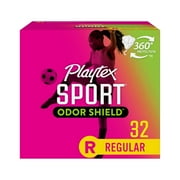 Playtex Sport Odor Shield Regular Absorbency Tampons Plastic Applicator Tampons Pack of 6