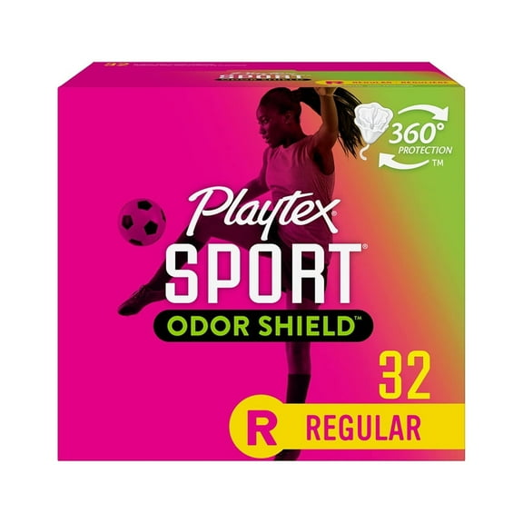 Playtex Sport Odor Shield Regular Absorbency Tampons  Plastic Applicator Tampons (Pack of 8)