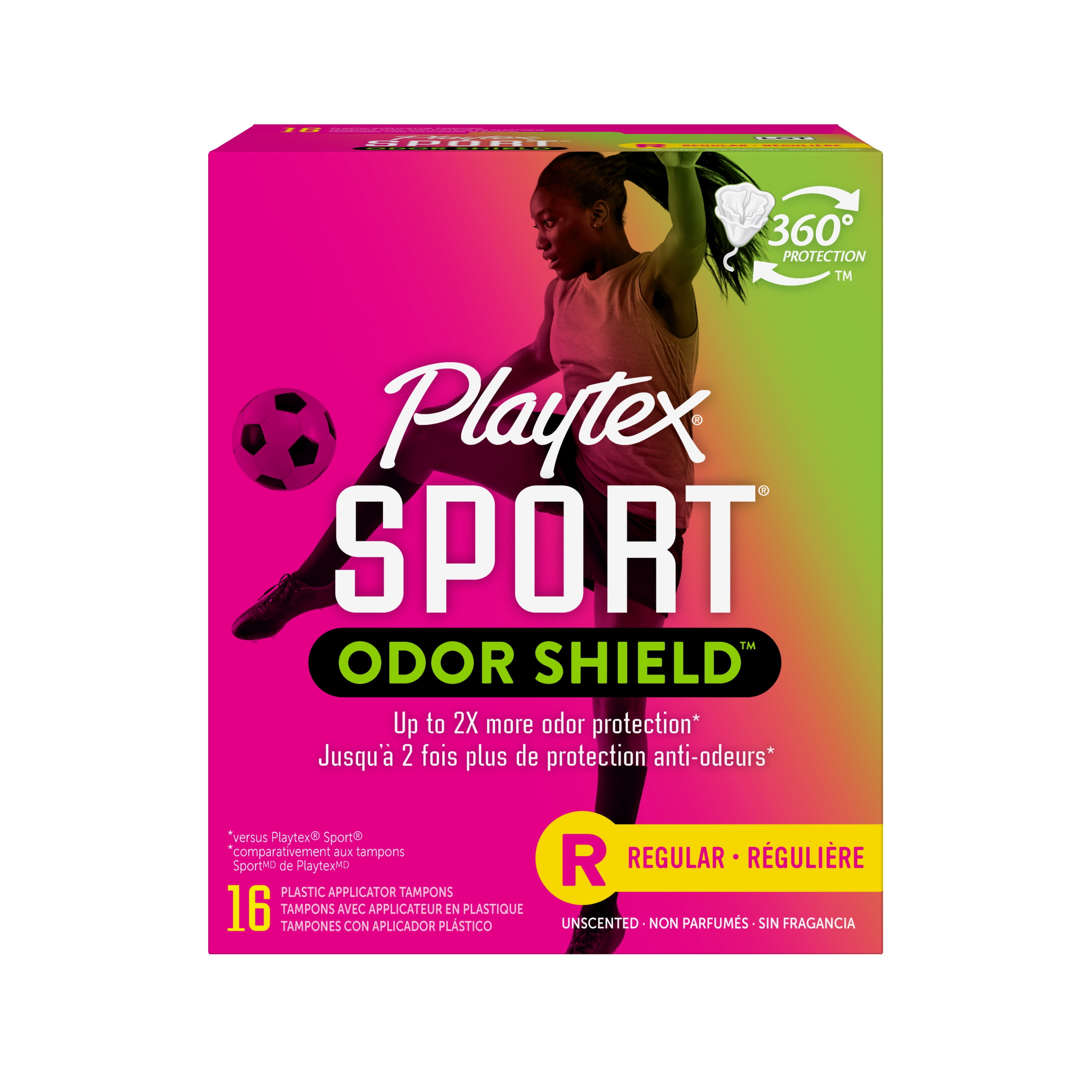 Playtex Sport Odor Shield Tampons, Regular, 16ct