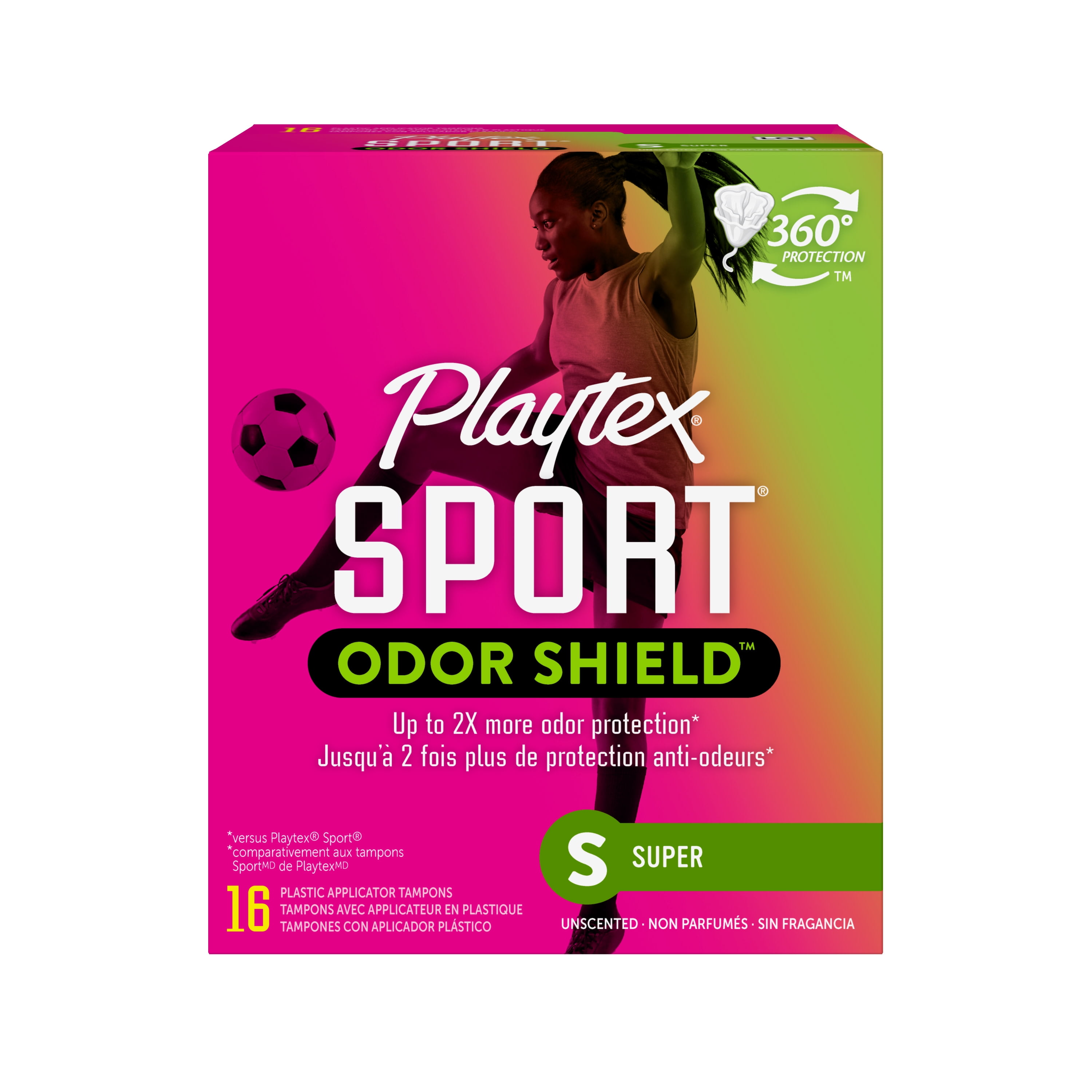 Playtex Sport Super Plastic Applicator Tampons 36 Ct 360 Degree