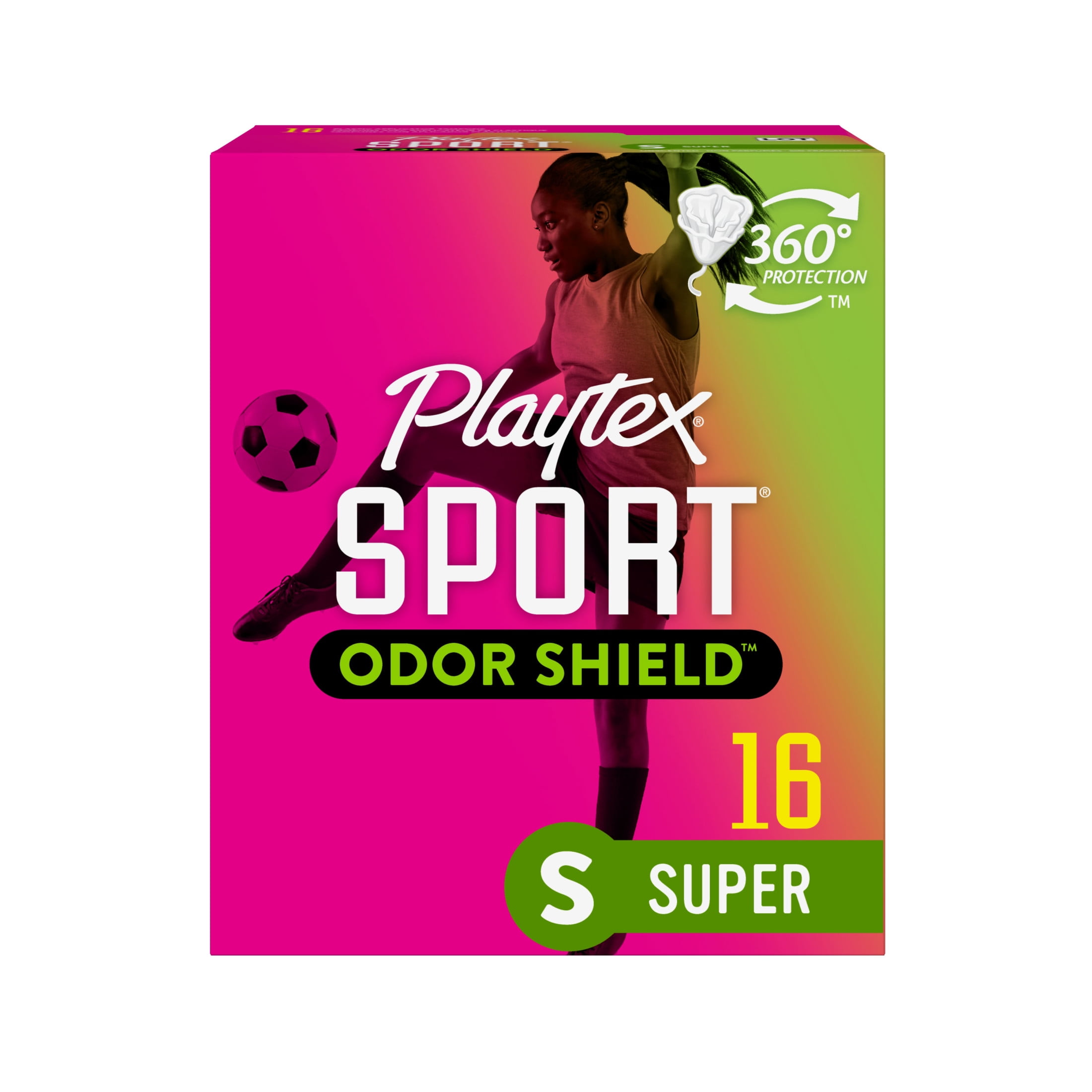 Playtex Sport Odor Shield Tampons, Super Absorbency, 16 ct