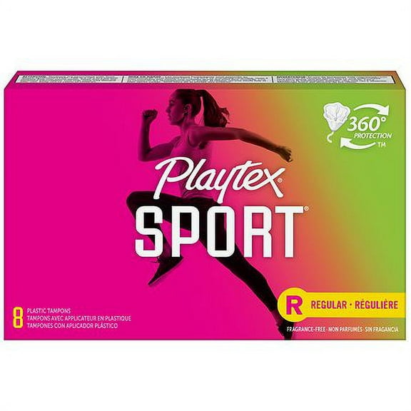 Playtex Sport Plastic Tampons Regular Absorbency Unscented - 8.0 ea