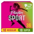 thumbnail image 1 of Playtex Sport Tampons, Unscented, Regular/Super (36 Count), 1 of 9