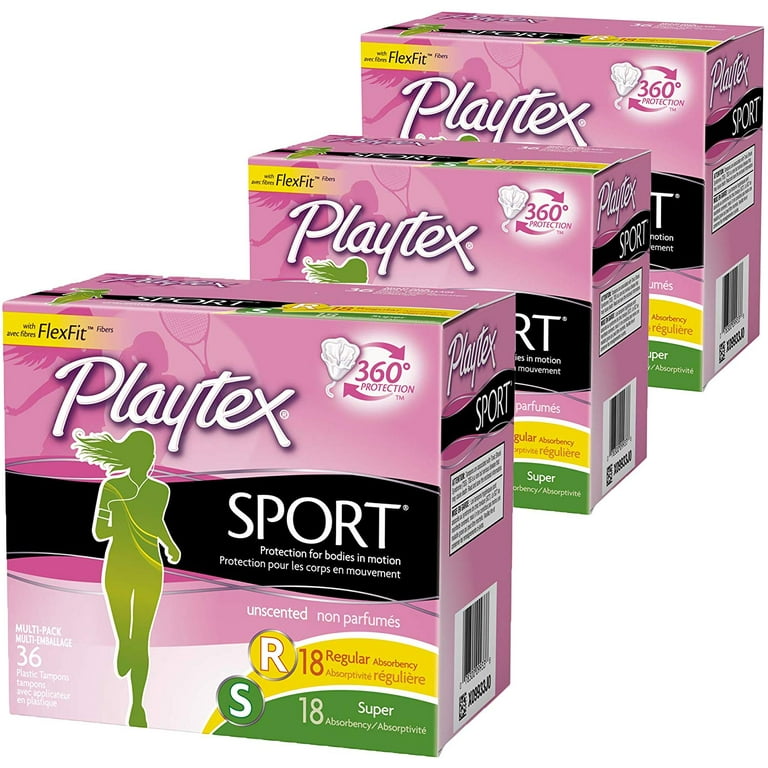 Playtex Sport Plastic Tampons Unscented, Regular