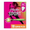 thumbnail image 1 of Playtex Sport Tampons Super Plus Absorbency, Fragrance-Free - 18ct, 1 of 14