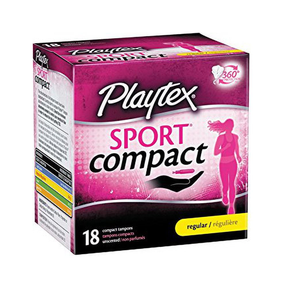 Playtex Sport Regular Absorbency Compact Tampons with Flex-Fit