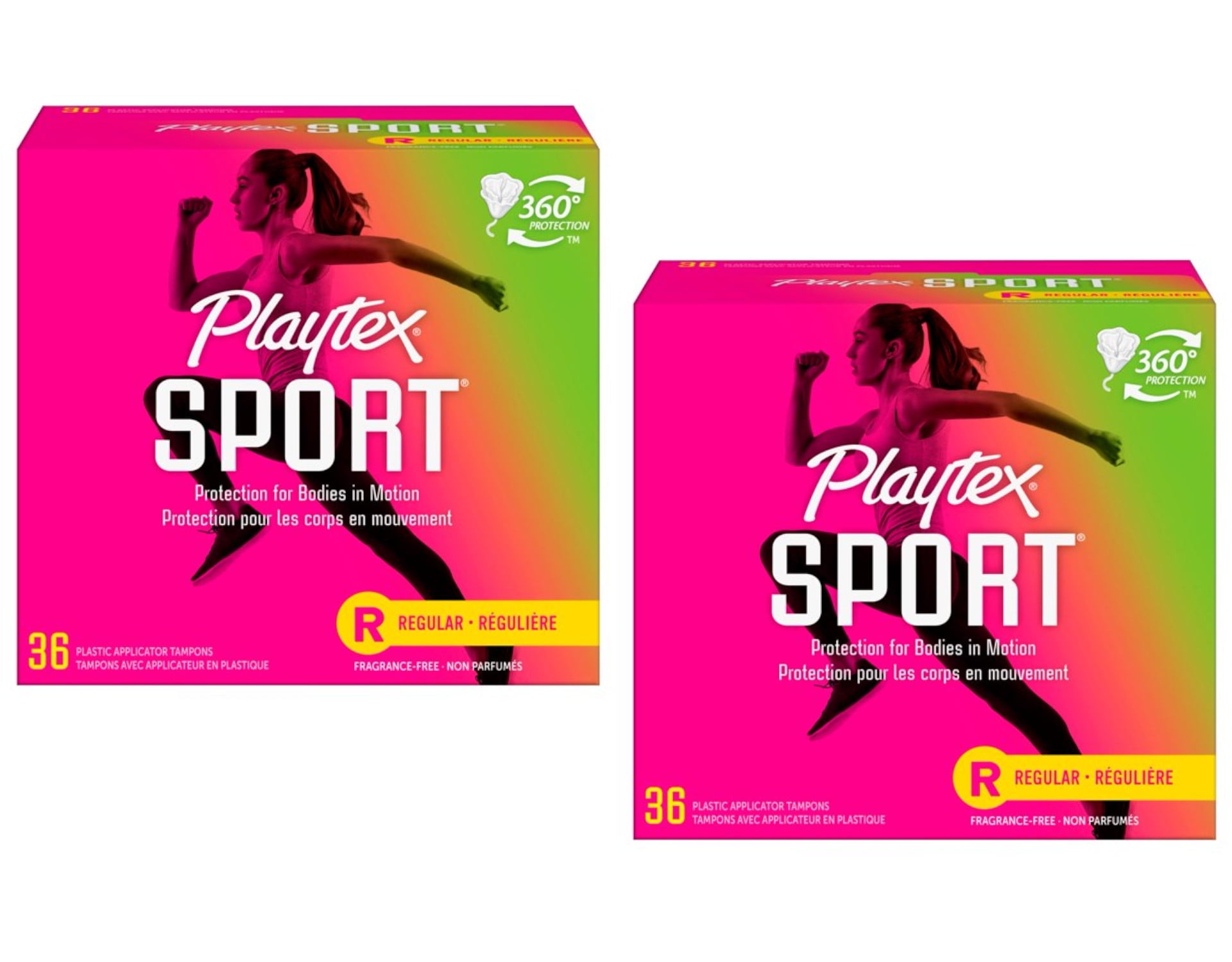 Playtex Sport Regular Absorbency Tampons, Unscented 36 ea (Pack of 2