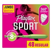 Playtex Sport Tampons, Unscented, Regular 48 Count