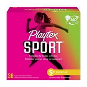 Playtex Sport Tampons, Unscented, Super Plus 36 Count
