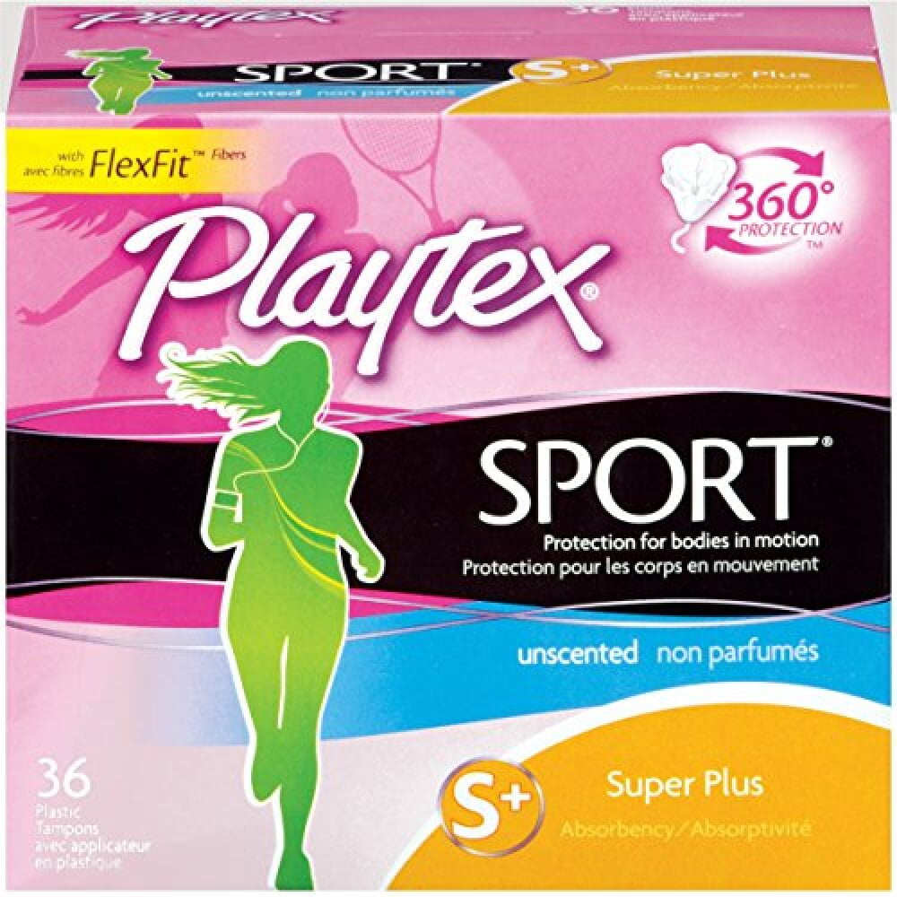 Playtex Sport Super Plus Tampons, Unscented, 36ct (Pack of 32)