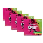 Playtex Sport Tampons Multipack Super 16 Ct, Super Plus 16 Ct, 32 Total Tampons, Unscented - 5 Pack