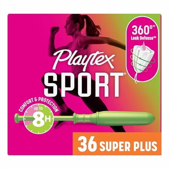 Playtex Sport Tampons Super Plus Plastic Unscented, 36 Ea..