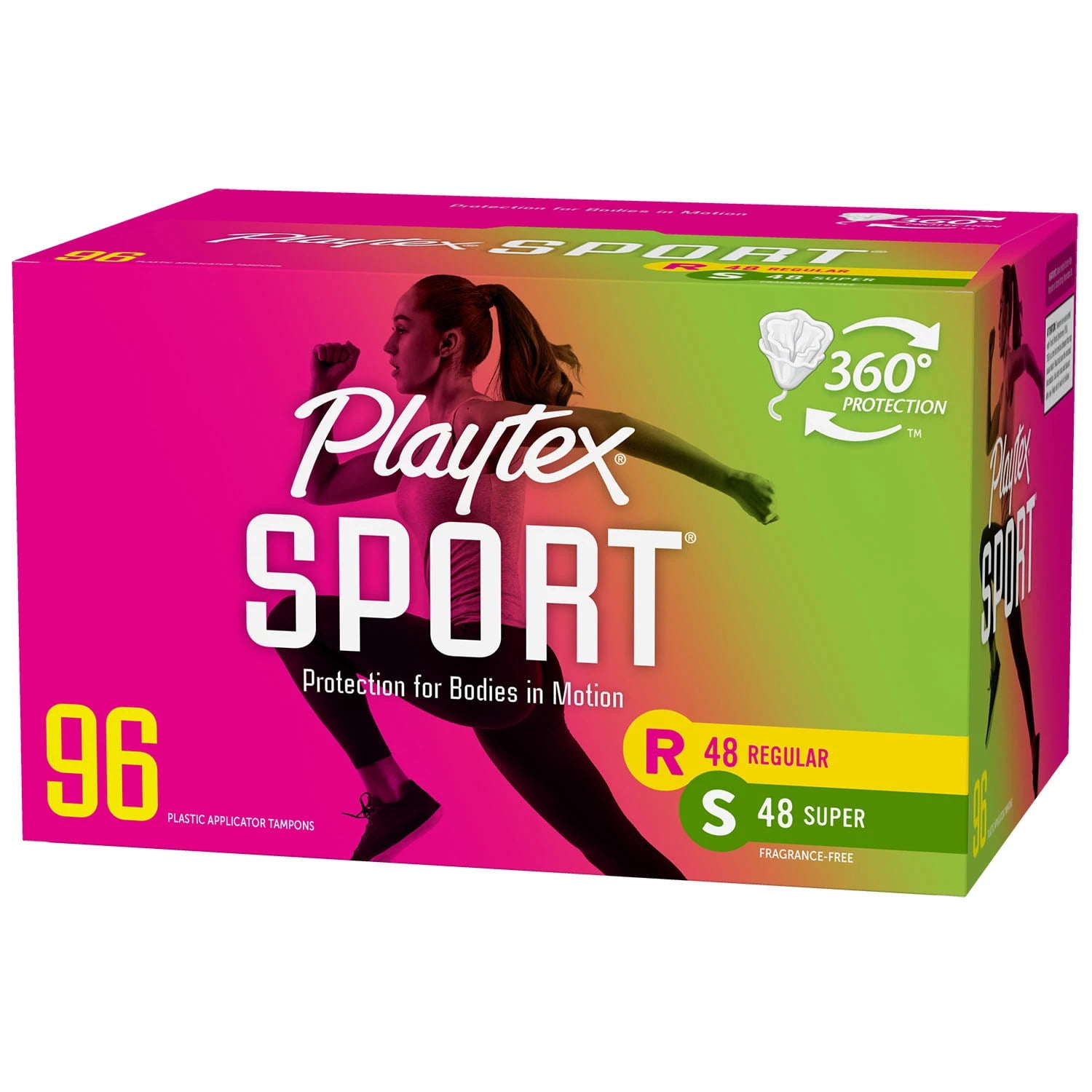 Multi-emballage de tampons non parfumés pour athlètes Sport de Playtex à  absorptivité régulière et super Multi-emballage de 36 tampons 
