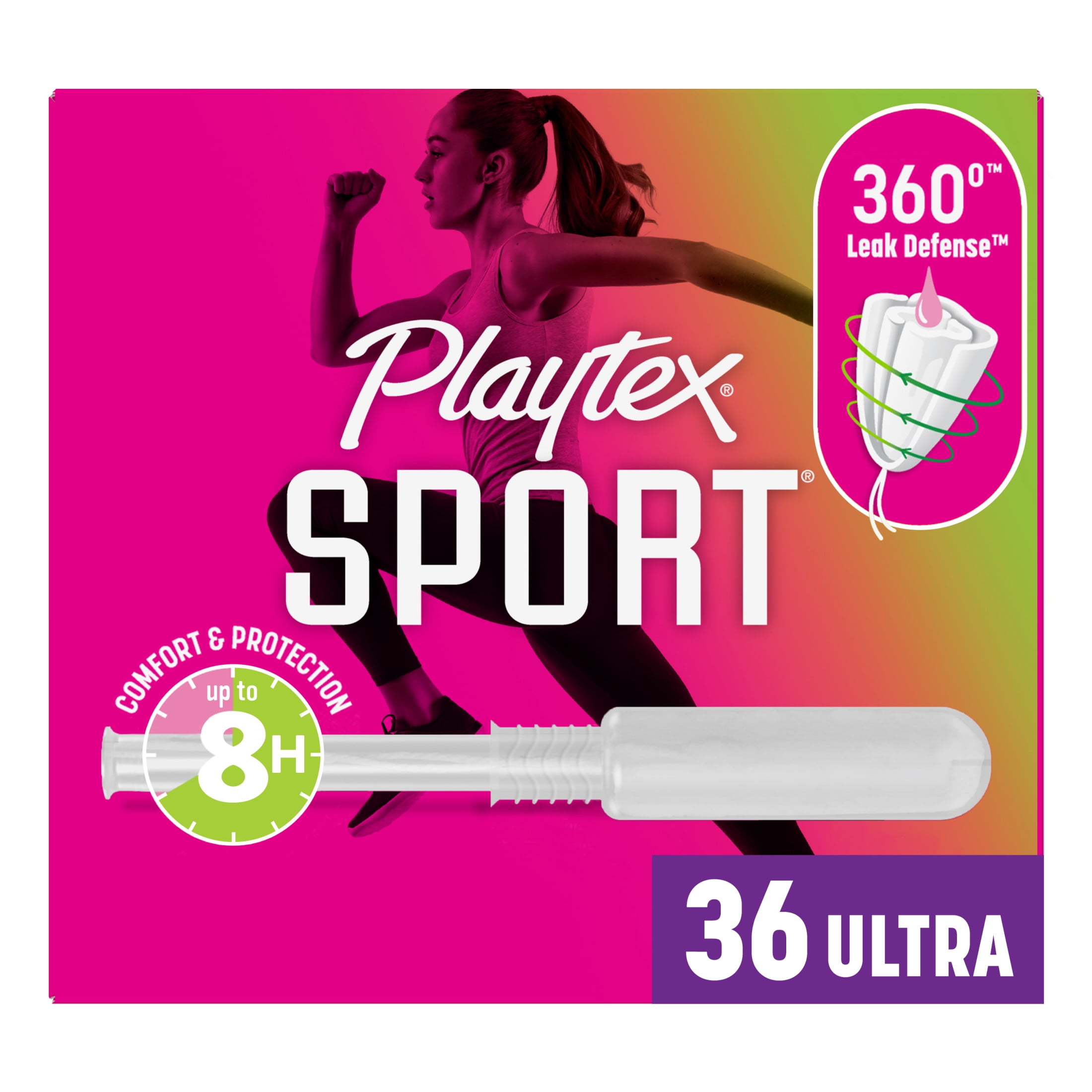 Playtex Sport Tampons, Unscented, Ultra Absorbency, 36 Count