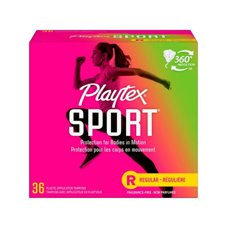 Playtex Sport Unscented Tampon, Regular Absorbency, 36 Count