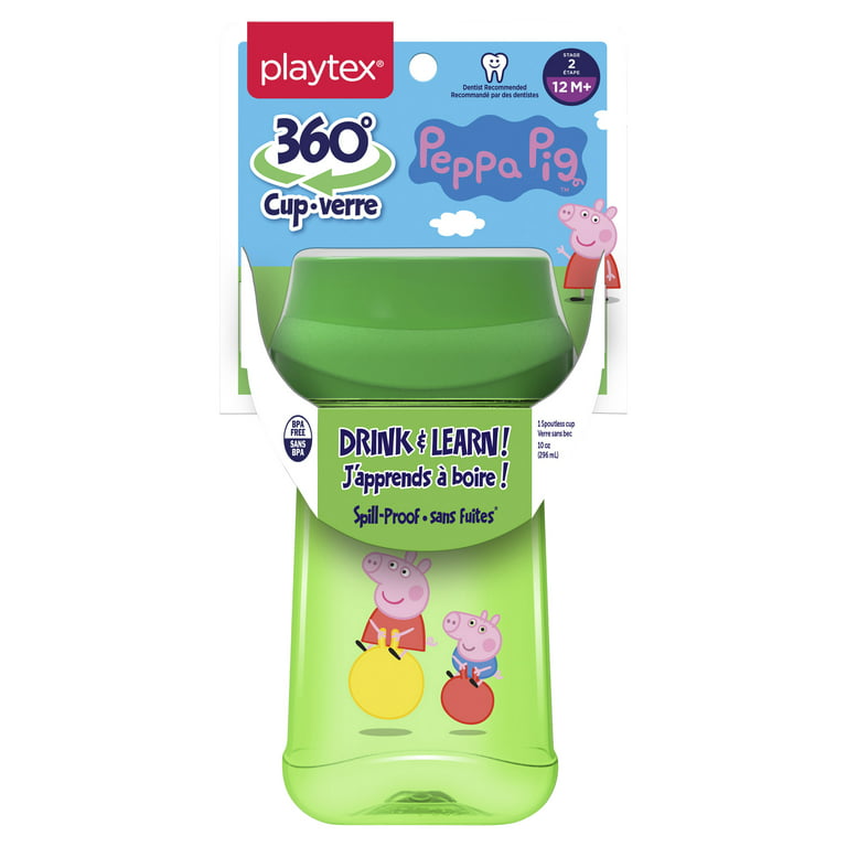 Playtex Stage 1 Peppa Pig 360 Spoutless Sippy Cup, 10 oz