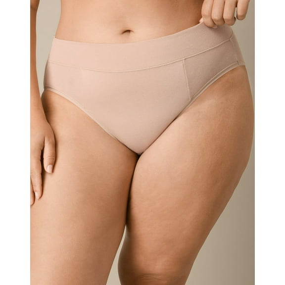 Playtex Tummy Smoothing High-Cut Brief Underwear Pack, 3-Pack (Plus Sizes) Heirloom White/Almond/Almond 5XL Women's